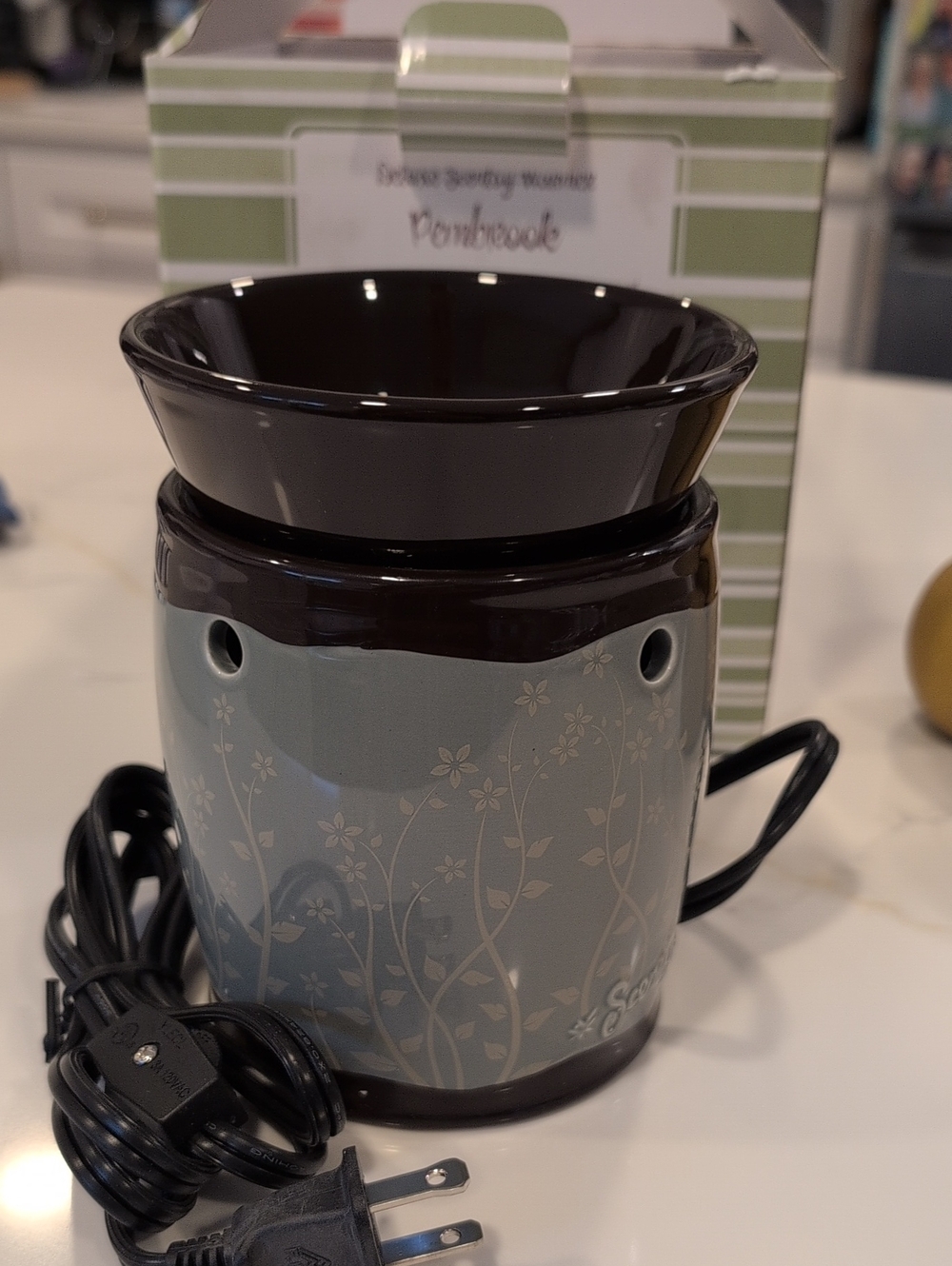 (2) Scentcy Electric Wax Warmer in Gray and Brown.  One Is A White Plug In Warmr